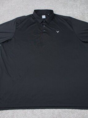 Callaway Polo Shirt Mens 4XLT Tall Black Opti-Dri Golf Swing-Tech Short Sleeve